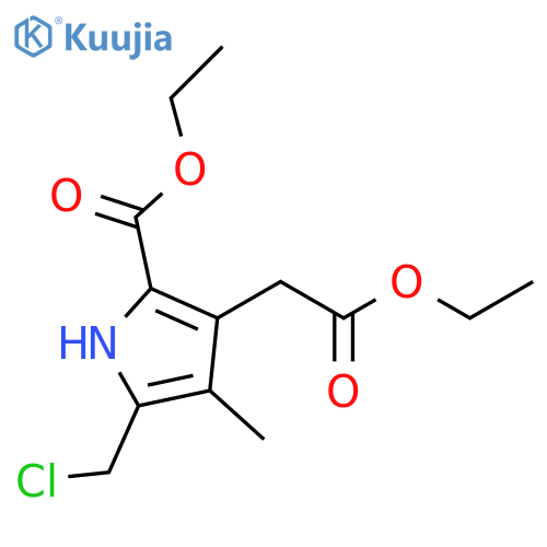 1H-Pyrrole-3-acetic acid,5-(chloromethyl)-2-(ethoxycarbonyl)-4-methyl-, ethyl ester structure