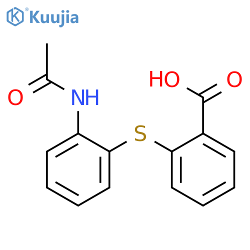 2-(2-acetamidophenyl)sulfanylbenzoic acid structure