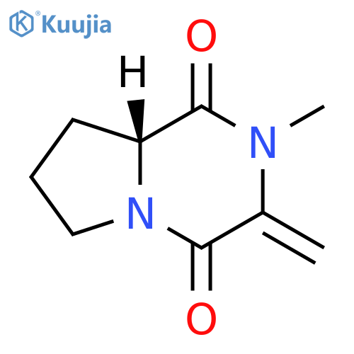 pyrrolo[1,2-a]pyrazine-1,4-dione, hexahydro-2-methyl-3-methylene-, (r)- (9ci) structure
