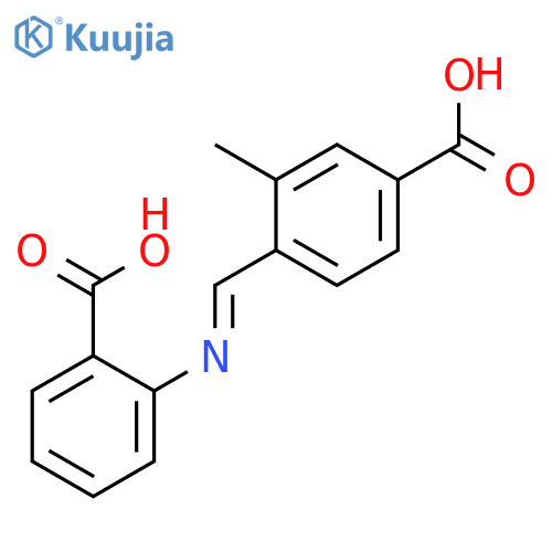 Benzoic acid, 4-[[(2-carboxyphenyl)imino]methyl]-3-methyl- structure