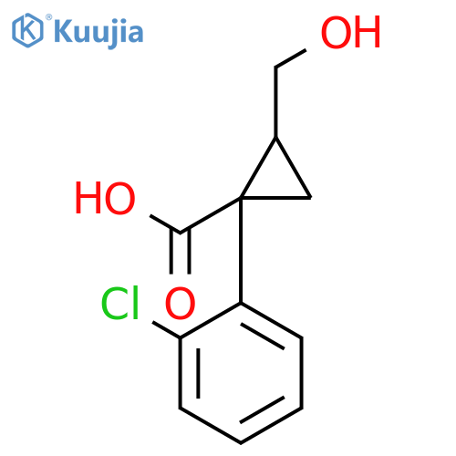 CYCLOPROPANECARBOXYLIC ACID, 1-(2-CHLOROPHENYL)-2-(HYDROXYMETHYL)- structure