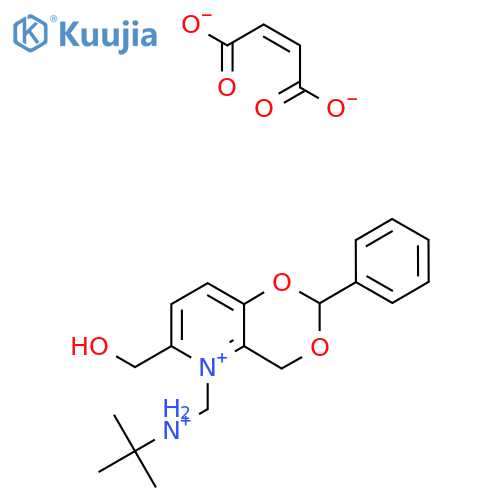 alpha-[(tert-butylammonio)methyl]-6-hydroxymethyl-2-phenyl-4H-1,3-dioxino[5,4-b]pyridinium maleate structure