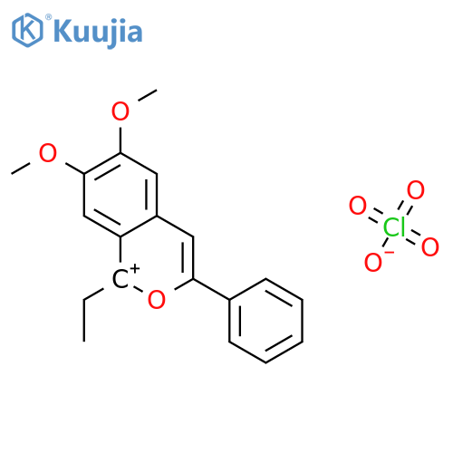 2-Benzopyrylium, 1-ethyl-6,7-dimethoxy-3-phenyl-, perchlorate structure