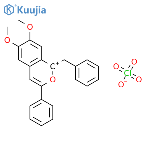 2-Benzopyrylium, 6,7-dimethoxy-3-phenyl-1-(phenylmethyl)-, perchlorate structure