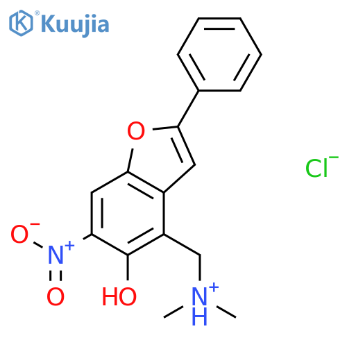 (5-hydroxy-6-nitro-2-phenyl-1-benzofuran-4-yl)-N,N-dimethylmethanaminium chloride structure