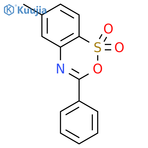 2,1,4-Benzoxathiazine, 6-methyl-3-phenyl-, 1,1-dioxide structure
