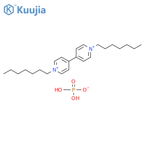 4,4'-Bipyridinium, 1,1'-diheptyl-, phosphate (1:2) structure