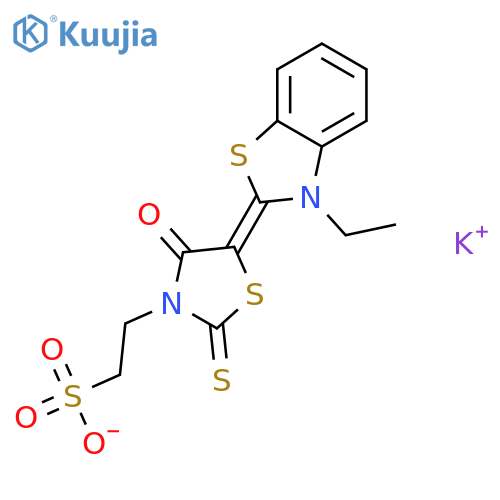 potassium 5-(3-ethylbenzothiazol-2(3H)-ylidene)-4-oxo-2-thioxothiazolidin-3-ethanesulphonate structure