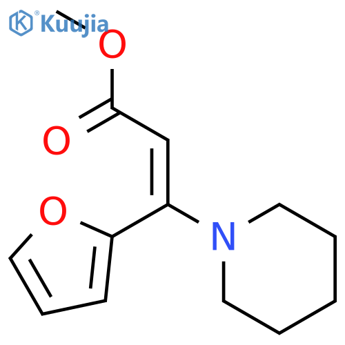 2-Propenoic acid, 3-(2-furanyl)-3-(1-piperidinyl)-, methyl ester, (E)- structure