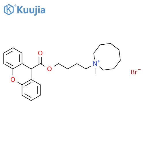 Azocinium,octahydro-1-methyl-1-[4-[(9H-xanthen-9-ylcarbonyl)oxy]butyl]-, bromide structure