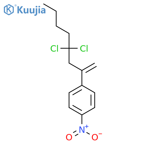Benzene, 1-(3,3-dichloro-1-methyleneheptyl)-4-nitro- structure