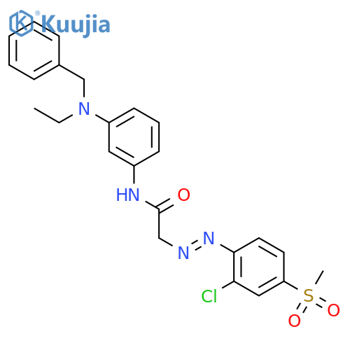 Acetamide,2-[2-[2-chloro-4-(methylsulfonyl)phenyl]diazenyl]-N-[3-[ethyl(phenylmethyl)amino]phenyl]- structure