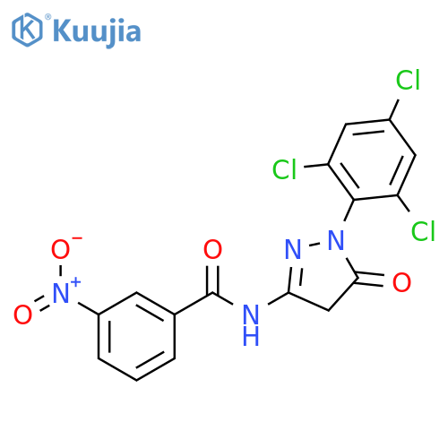 3-Nitro-N-(5-oxo-1-(2,4,6-trichlorophenyl)-4,5-dihydro-1H-pyrazol-3-yl)benzamide structure