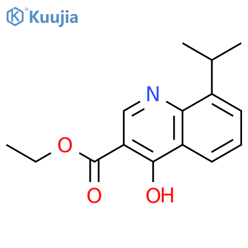 3-QUINOLINECARBOXYLIC ACID, 4-HYDROXY-8-(1-METHYLETHYL)-, ETHYL ESTER structure