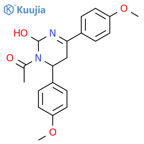 2-Pyrimidinol, 1-acetyl-1,2,5,6-tetrahydro-4,6-bis(4-methoxyphenyl)- structure