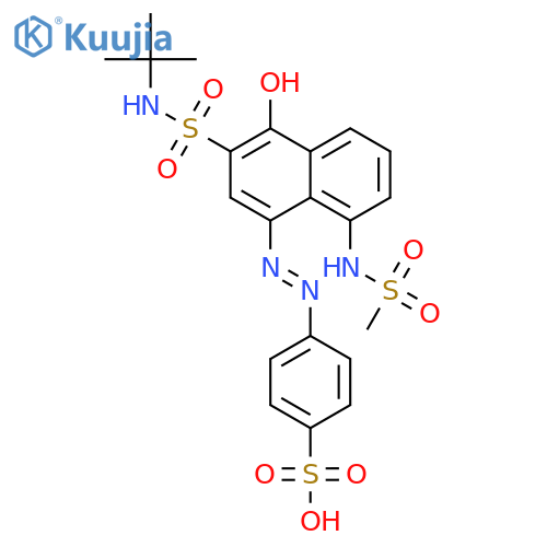 Benzenesulfonic acid,4-[2-[3-[[(1,1-dimethylethyl)amino]sulfonyl]-4-hydroxy-8-[(methylsulfonyl)amino]-1-naphthalenyl]diazenyl]- structure