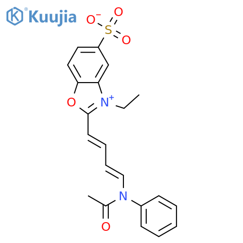 2-[4-(acetylphenylamino)buta-1,3-dienyl]-3-ethyl-5-sulphonatobenzoxazolium structure