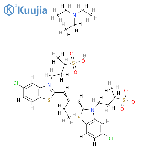 hydrogen 5-chloro-2-[2-[[5-chloro-3-(3-sulphonatobutyl)-3H-benzothiazol-2-ylidene]methyl]but-1-enyl]-3-(3-sulphonatobutyl)benzothiazolium, compound with triethylamine (1:1) structure