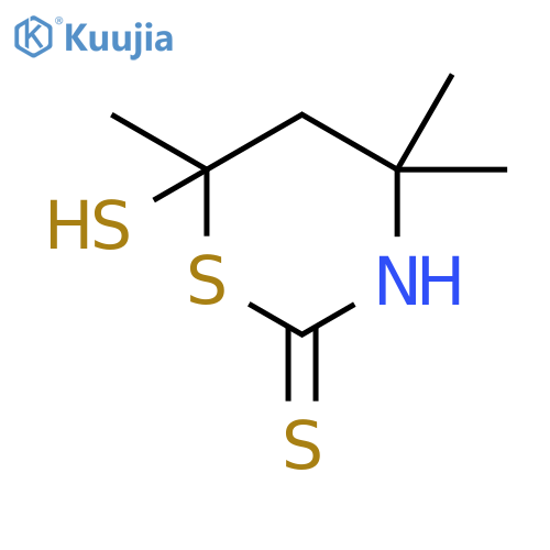 2H-1,3-THIAZINE-2-THIONE, TETRAHYDRO-6-MERCAPTO-4,4,6-TRIMETHYL- structure