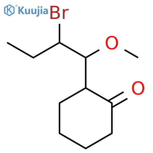 Cyclohexanone, 2-(2-bromo-1-methoxybutyl)- structure