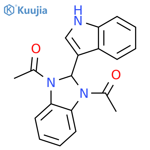 1H-BENZIMIDAZOLE, 1,3-DIACETYL-2,3-DIHYDRO-2-(1H-INDOL-3-YL)- structure