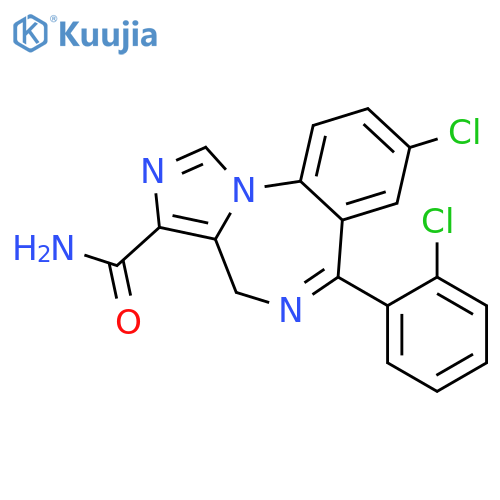 8-chloro-6-(2-chlorophenyl)-4H-imidazo(1,5-a)(1,4)-benzodiazepine-3-carboxamide structure