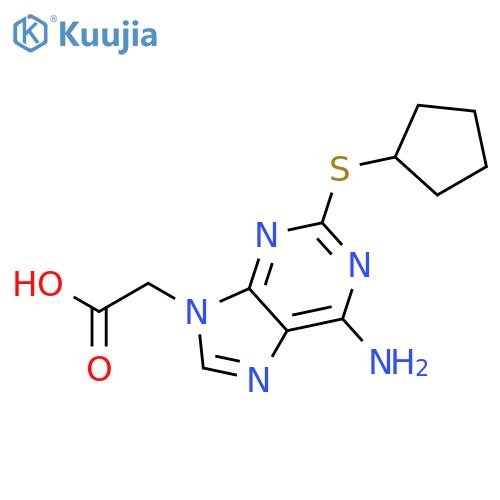 9H-Purine-9-acetic acid, 6-amino-2-(cyclopentylthio)- structure