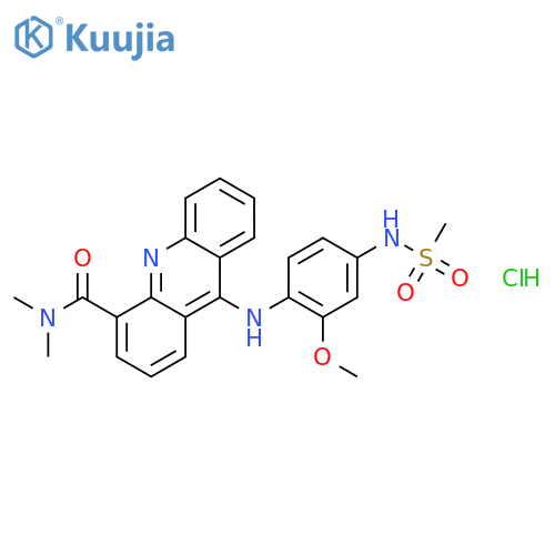 9-({2-methoxy-4-[(methylsulfonyl)amino]phenyl}amino)-N,N-dimethylacridine-4-carboxamide hydrochloride structure