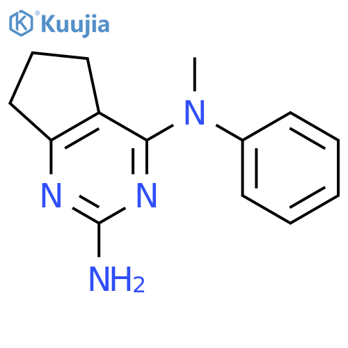 5H-Cyclopentapyrimidine-2,4-diamine,6,7-dihydro-N4-methyl-N4-phenyl- (9CI) structure