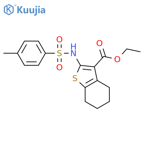 <br>2-(Toluene-4-sulfonylamino)-4,5,6,7-tetrahydro-benzo[b]thiophene-3-carboxyl ic acid ethyl ester structure