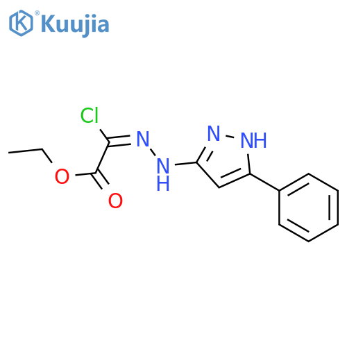 Acetic acid, chloro[(5-phenyl-1H-pyrazol-3-yl)hydrazono]-, ethyl ester structure