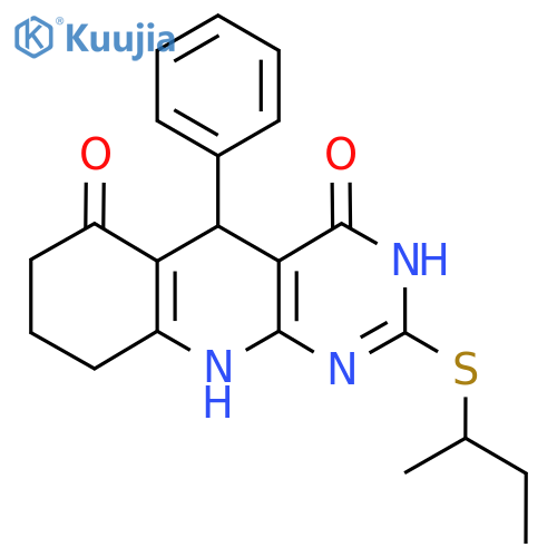 2-(butan-2-ylsulfanyl)-5-phenyl-3H,4H,5H,6H,7H,8H,9H,10H-pyrimido4,5-bquinoline-4,6-dione structure