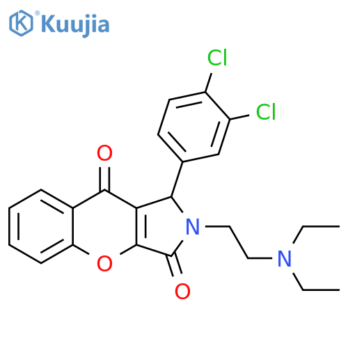 1-(3,4-dichlorophenyl)-2-2-(diethylamino)ethyl-1H,2H,3H,9H-chromeno2,3-cpyrrole-3,9-dione structure