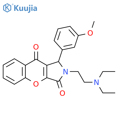 2-2-(diethylamino)ethyl-1-(3-methoxyphenyl)-1H,2H,3H,9H-chromeno2,3-cpyrrole-3,9-dione structure