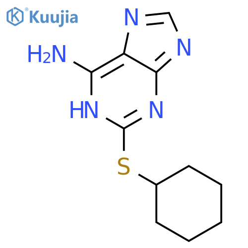 1H-PURIN-6-AMINE, 2-(CYCLOHEXYLTHIO)- structure