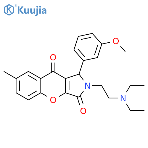 2-2-(diethylamino)ethyl-1-(3-methoxyphenyl)-7-methyl-1H,2H,3H,9H-chromeno2,3-cpyrrole-3,9-dione structure