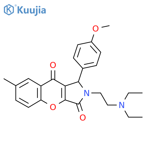 2-2-(diethylamino)ethyl-1-(4-methoxyphenyl)-7-methyl-1H,2H,3H,9H-chromeno2,3-cpyrrole-3,9-dione structure
