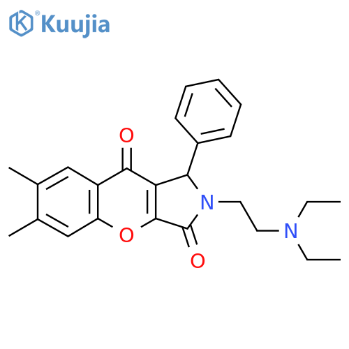 2-2-(diethylamino)ethyl-6,7-dimethyl-1-phenyl-1H,2H,3H,9H-chromeno2,3-cpyrrole-3,9-dione structure