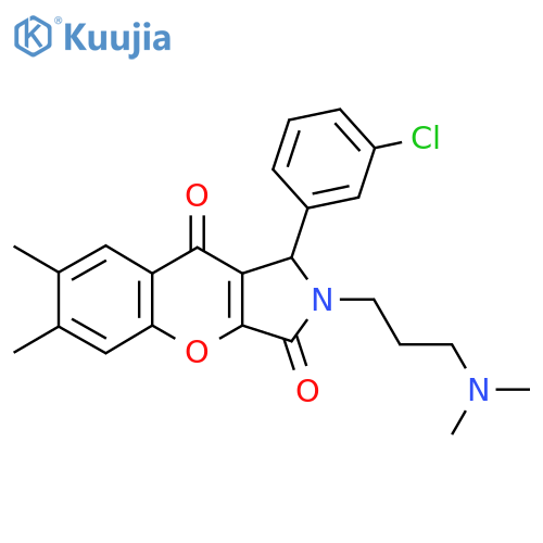 1-(3-chlorophenyl)-2-3-(dimethylamino)propyl-6,7-dimethyl-1H,2H,3H,9H-chromeno2,3-cpyrrole-3,9-dione structure
