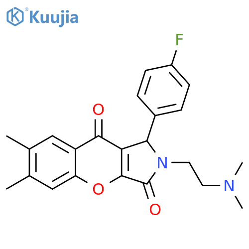 2-2-(dimethylamino)ethyl-1-(4-fluorophenyl)-6,7-dimethyl-1H,2H,3H,9H-chromeno2,3-cpyrrole-3,9-dione structure