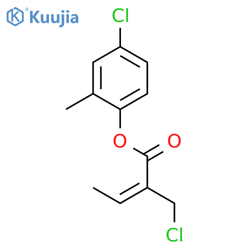 2-Butenoic acid, 2-(chloromethyl)-, 4-chloro-2-methylphenyl ester structure