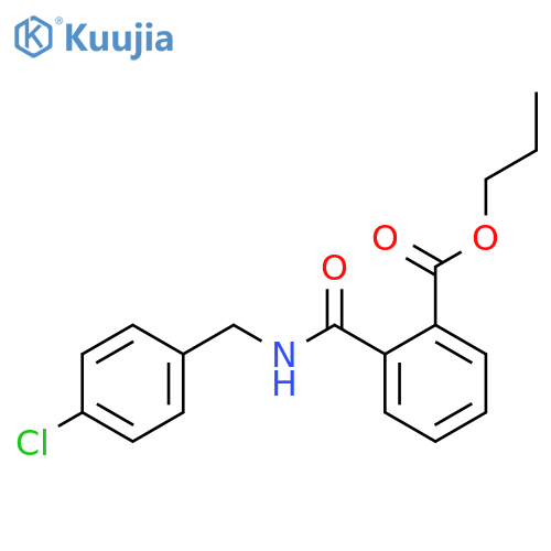 Benzoic acid, 2-[[[(4-chlorophenyl)methyl]amino]carbonyl]-, propyl ester structure