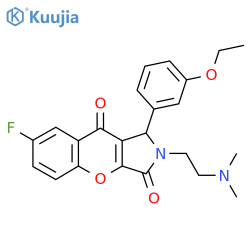 2-2-(dimethylamino)ethyl-1-(3-ethoxyphenyl)-7-fluoro-1H,2H,3H,9H-chromeno2,3-cpyrrole-3,9-dione structure