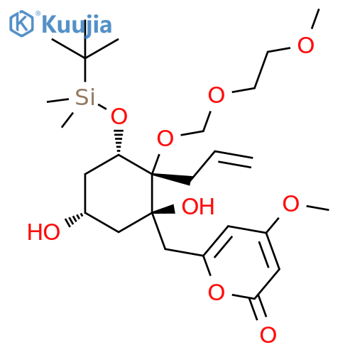2H-Pyran-2-one,6-[[(1R,2S,3S,5R)-3-[[(1,1-dimethylethyl)dimethylsilyl]oxy]-1,5-dihydroxy-2-[(2-methoxyethoxy)methoxy]-2-(2-propenyl)cyclohexyl]methyl]-4-methoxy- structure