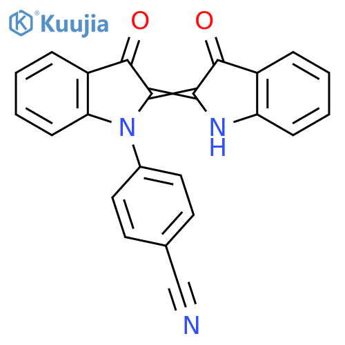 Benzonitrile,4-[2-(1,3-dihydro-3-oxo-2H-indol-2-ylidene)-2,3-dihydro-3-oxo-1H-indol-1-yl]- structure