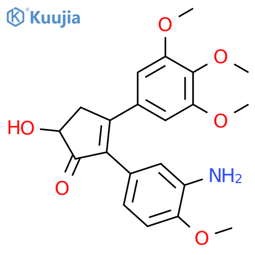 2-Cyclopenten-1-one,2-(3-amino-4-methoxyphenyl)-5-hydroxy-3-(3,4,5-trimethoxyphenyl)- structure