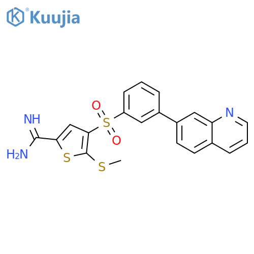 2-Thiophenecarboximidamide,5-(methylthio)-4-[[3-(7-quinolinyl)phenyl]sulfonyl]- structure