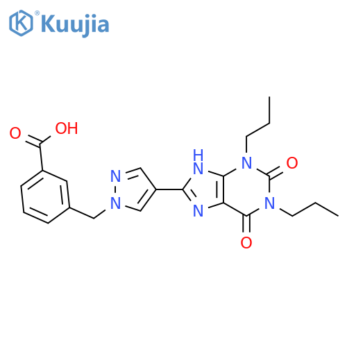 Benzoic acid,3-[[4-(2,3,6,7-tetrahydro-2,6-dioxo-1,3-dipropyl-1H-purin-8-yl)-1H-pyrazol-1-yl]methyl]- structure