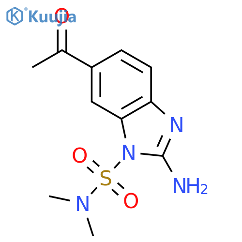 1H-BENZIMIDAZOLE-1-SULFONAMIDE, 6-ACETYL-2-AMINO-N,N-DIMETHYL- structure