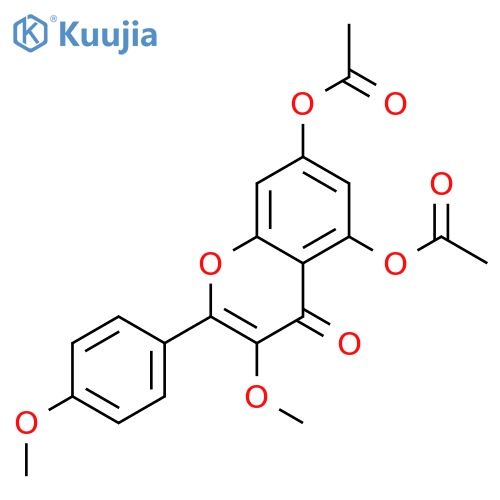 3-methoxy-2-(4-methoxyphenyl)-4-oxo-4H-chromene-5,7-diyl diacetate structure